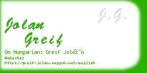 jolan greif business card